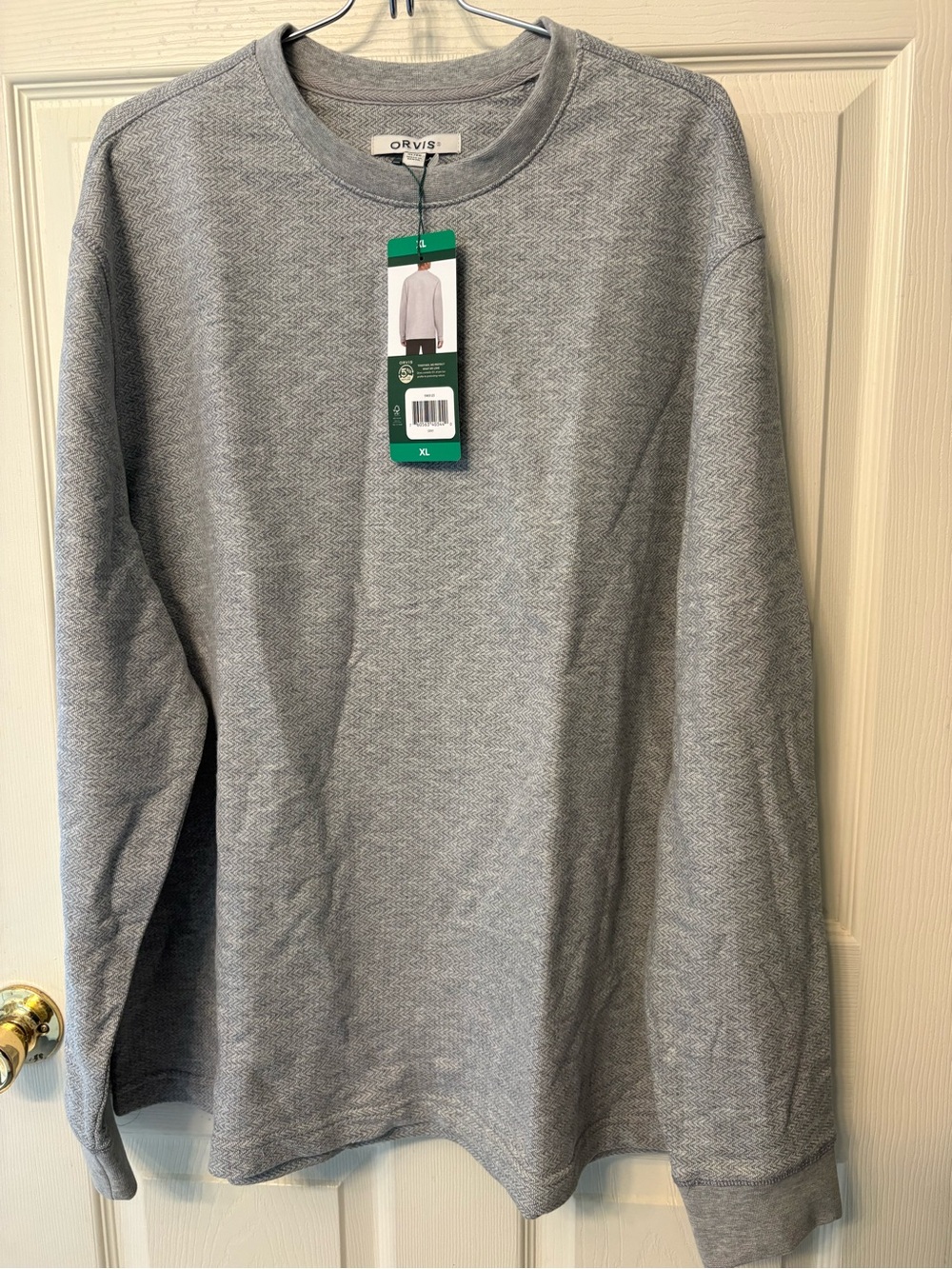 NWT Orvis Men's Long Sleeve Crewneck Pullover - Gray - XL